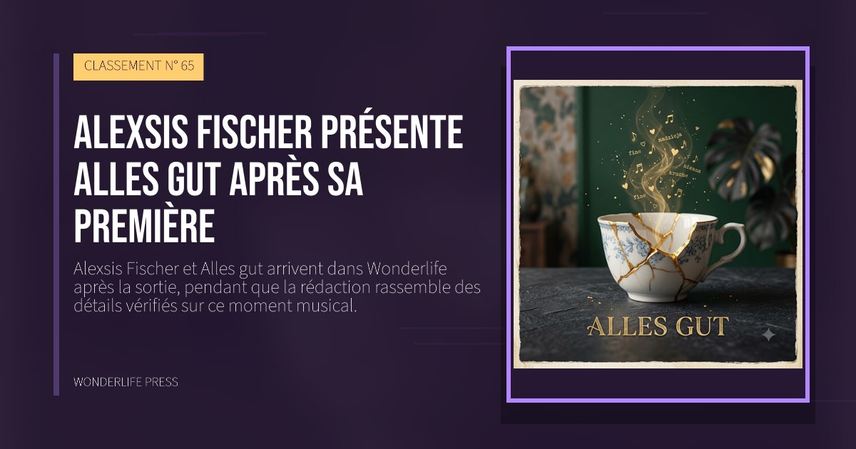 Wonderlife Press: Alexsis Fischer présente Alles gut après sa première. pochette de la sortie. CLASSEMENT N° 65.