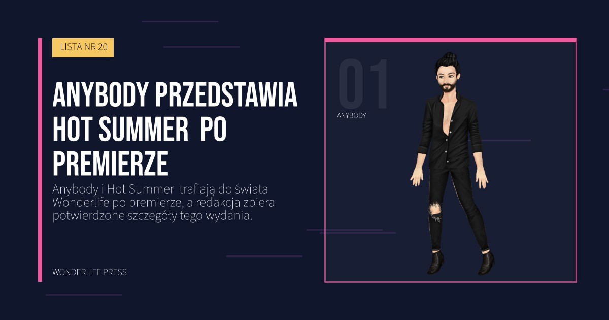 Wonderlife Press: Anybody przedstawia Hot Summer po premierze. portret artystów. LISTA NR 20.