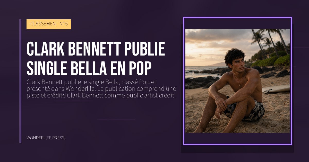 Wonderlife Press: Clark Bennett publie single Bella en pop. pochette de la sortie. CLASSEMENT N° 6.
