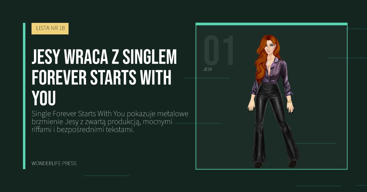 Wonderlife Press: Jesy wraca z singlem Forever Starts With You. portret artystów. LISTA NR 18.
