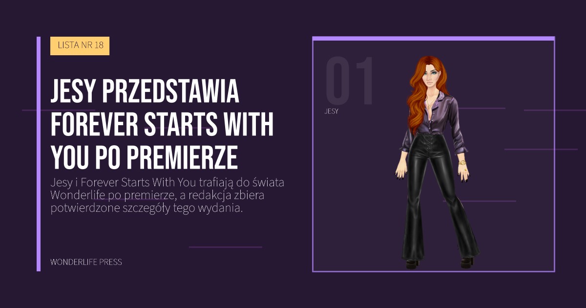 Wonderlife Press: Jesy przedstawia Forever Starts With You po premierze. portret artystów. LISTA NR 18.