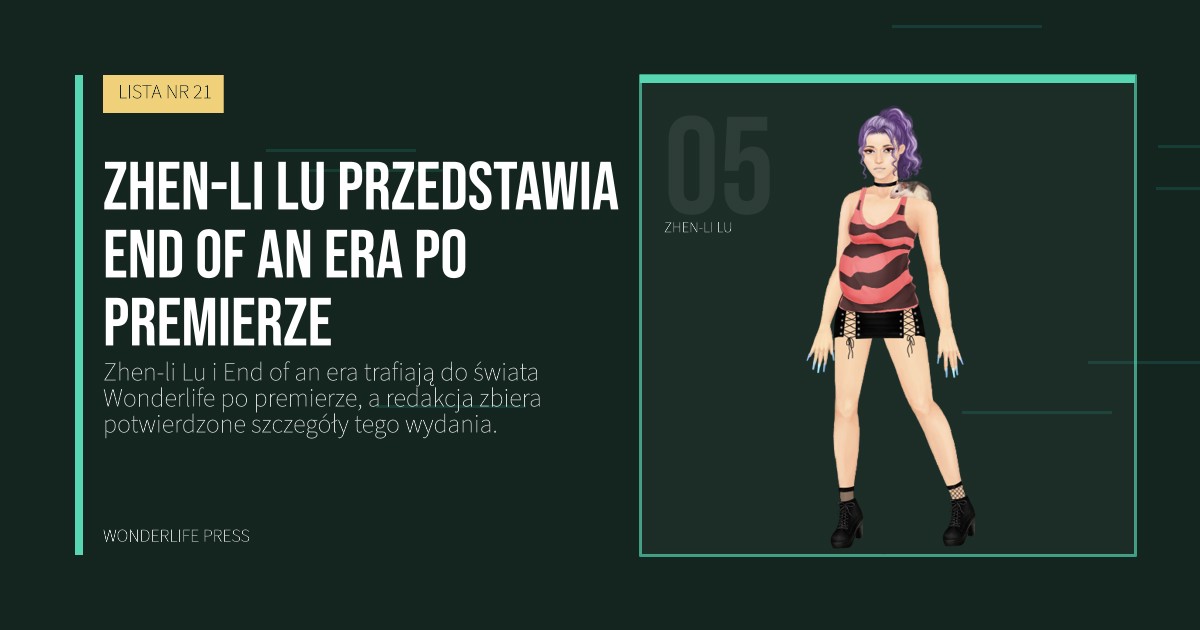 Wonderlife Press: Zhen-li Lu przedstawia End of an era po premierze. portret artystów. LISTA NR 21.