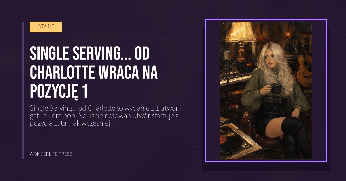 Wonderlife Press: Single Serving... od Charlotte wraca na pozycję 1. okładka wydawnictwa. LISTA NR 1.