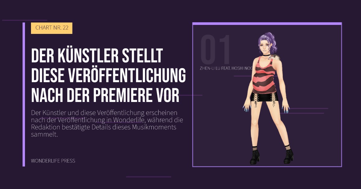 Wonderlife Press: Der Künstler stellt diese Veröffentlichung nach der Premiere vor. Künstlerporträt. CHART NR. 22.