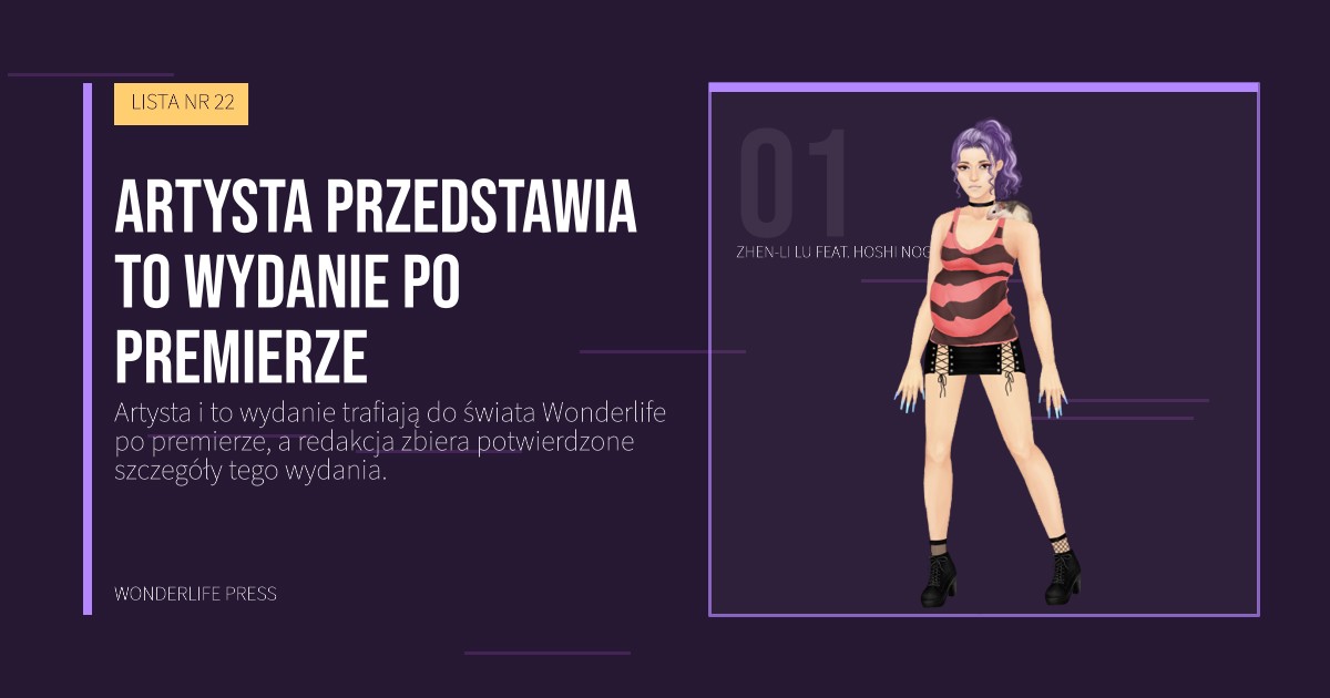 Wonderlife Press: Artysta przedstawia to wydanie po premierze. portret artystów. LISTA NR 22.