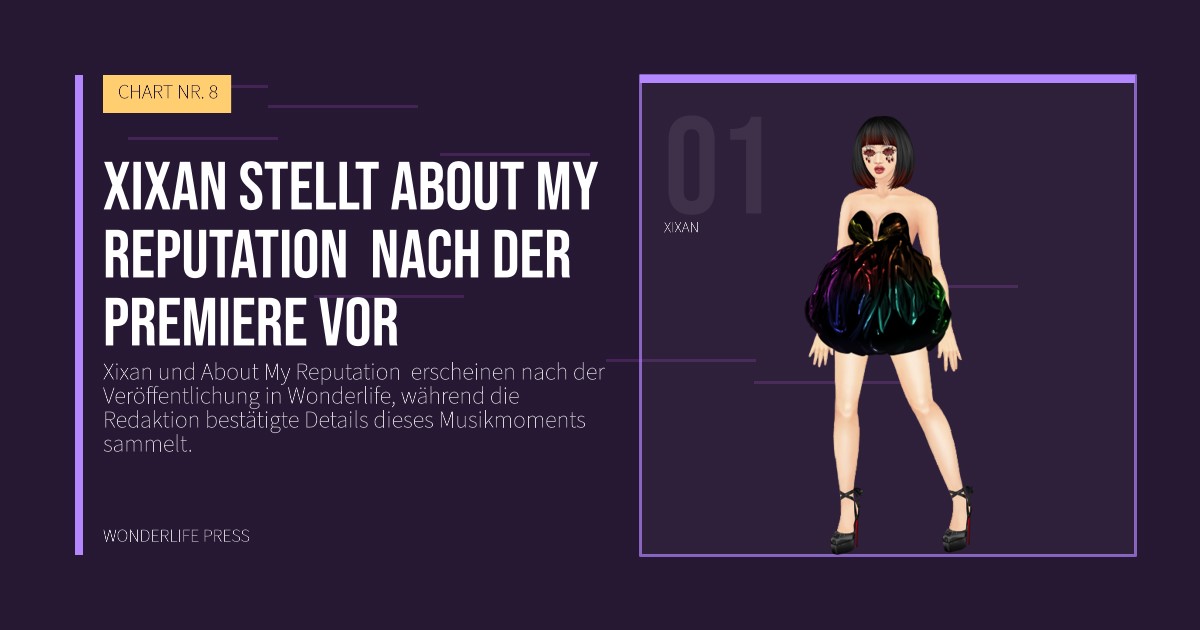 Wonderlife Press: Xixan stellt About My Reputation  nach der Premiere vor. Künstlerporträt. CHART NR. 8.