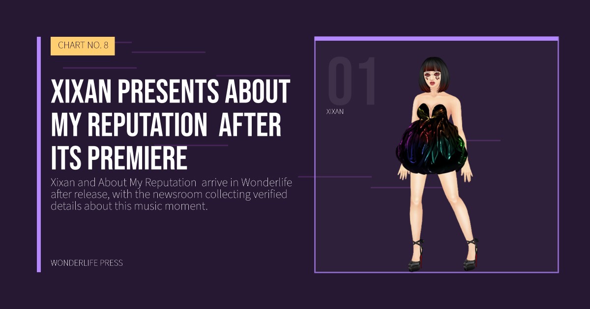 Wonderlife Press: Xixan presents About My Reputation  after its premiere. artist portrait. CHART NO. 8.