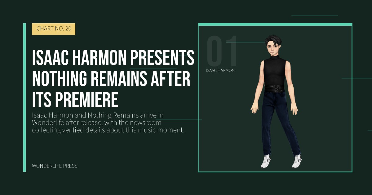 Wonderlife Press: Isaac Harmon presents Nothing Remains after its premiere. artist portrait. CHART NO. 20.