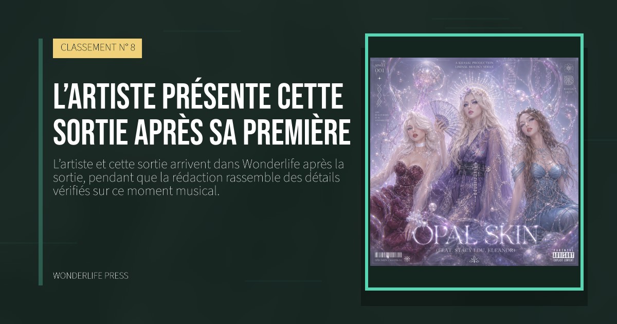 Wonderlife Press: L’artiste présente cette sortie après sa première. pochette de la sortie. CLASSEMENT N° 8.
