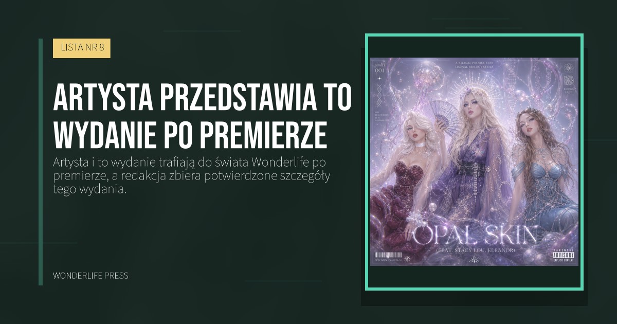 Wonderlife Press: Artysta przedstawia to wydanie po premierze. okładka wydawnictwa. LISTA NR 8.
