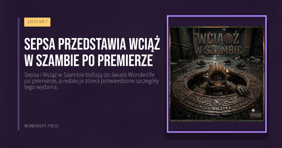 Wonderlife Press: Sepsa przedstawia Wciąż w Szambie po premierze. okładka wydawnictwa. LISTA NR 7.