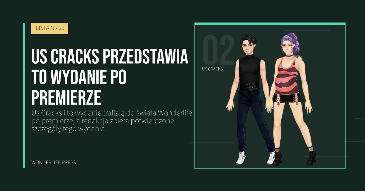 Wonderlife Press: Us Cracks przedstawia to wydanie po premierze. portret artystów. LISTA NR 29.