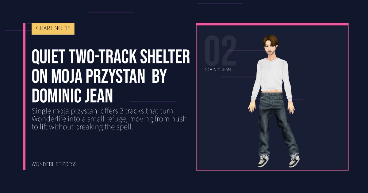Wonderlife Press: Quiet two-track shelter on moja przystan  by Dominic Jean. artist portrait. CHART NO. 15.