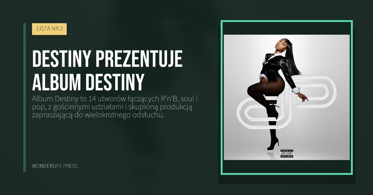 Wonderlife Press: Destiny prezentuje Album Destiny. okładka wydawnictwa. LISTA NR 2.