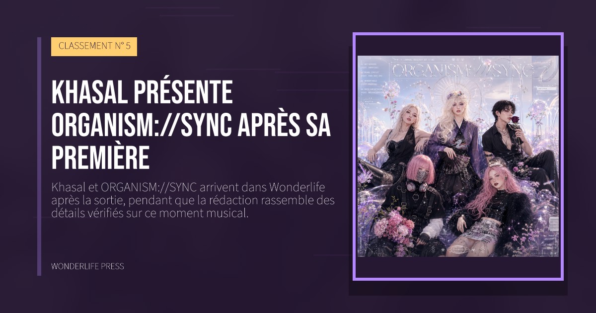 Wonderlife Press: Khasal présente ORGANISM://SYNC après sa première. pochette de la sortie. CLASSEMENT N° 5.