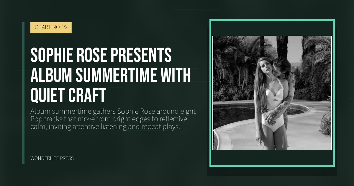 Wonderlife Press: Sophie Rose presents Album summertime with quiet craft. release artwork. CHART NO. 22.