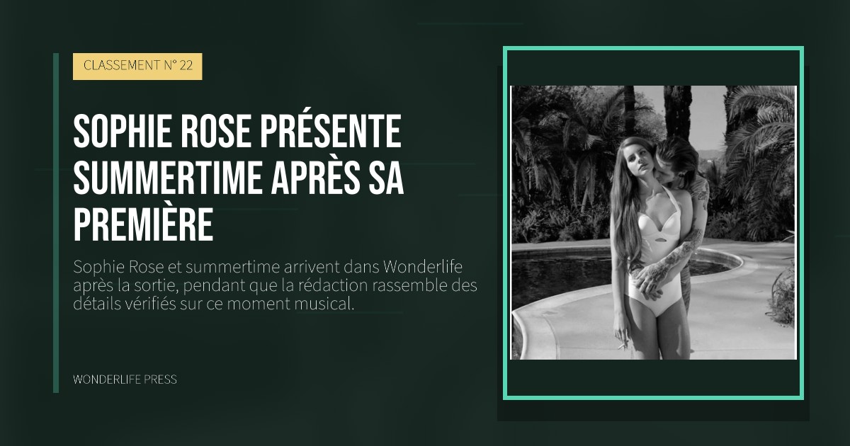 Wonderlife Press: Sophie Rose présente summertime après sa première. pochette de la sortie. CLASSEMENT N° 22.