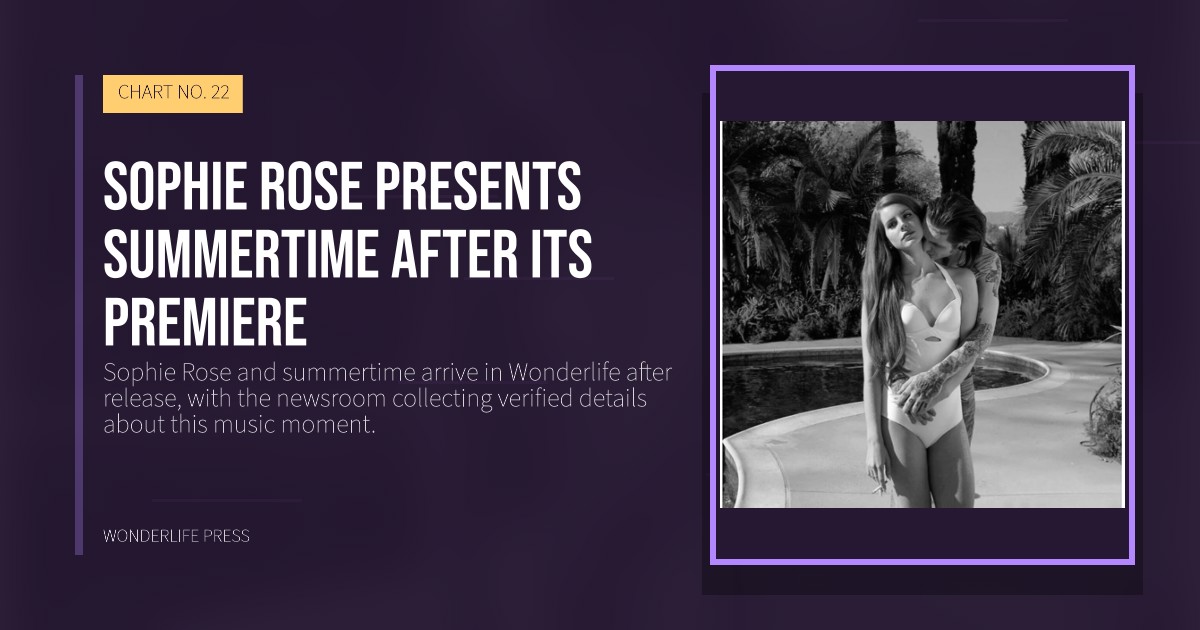 Wonderlife Press: Sophie Rose presents summertime after its premiere. release artwork. CHART NO. 22.