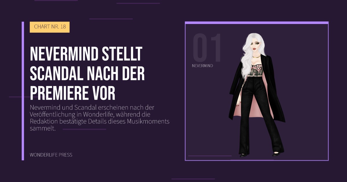 Wonderlife Press: Nevermind stellt Scandal nach der Premiere vor. Künstlerporträt. CHART NR. 18.