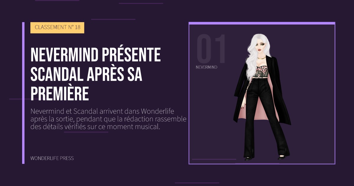 Wonderlife Press: Nevermind présente Scandal après sa première. portrait des artistes. CLASSEMENT N° 18.