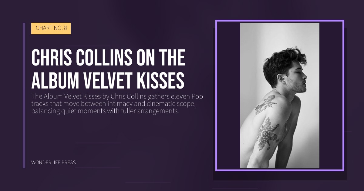 Wonderlife Press: Chris Collins on the album Velvet Kisses. release artwork. CHART NO. 8.