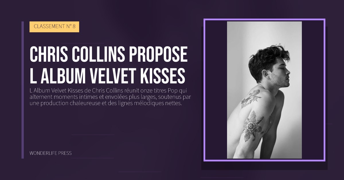 Wonderlife Press: Chris Collins propose l Album Velvet Kisses. pochette de la sortie. CLASSEMENT N° 8.