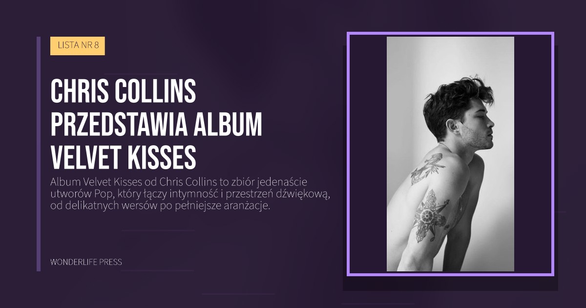 Wonderlife Press: Chris Collins przedstawia Album Velvet Kisses. okładka wydawnictwa. LISTA NR 8.