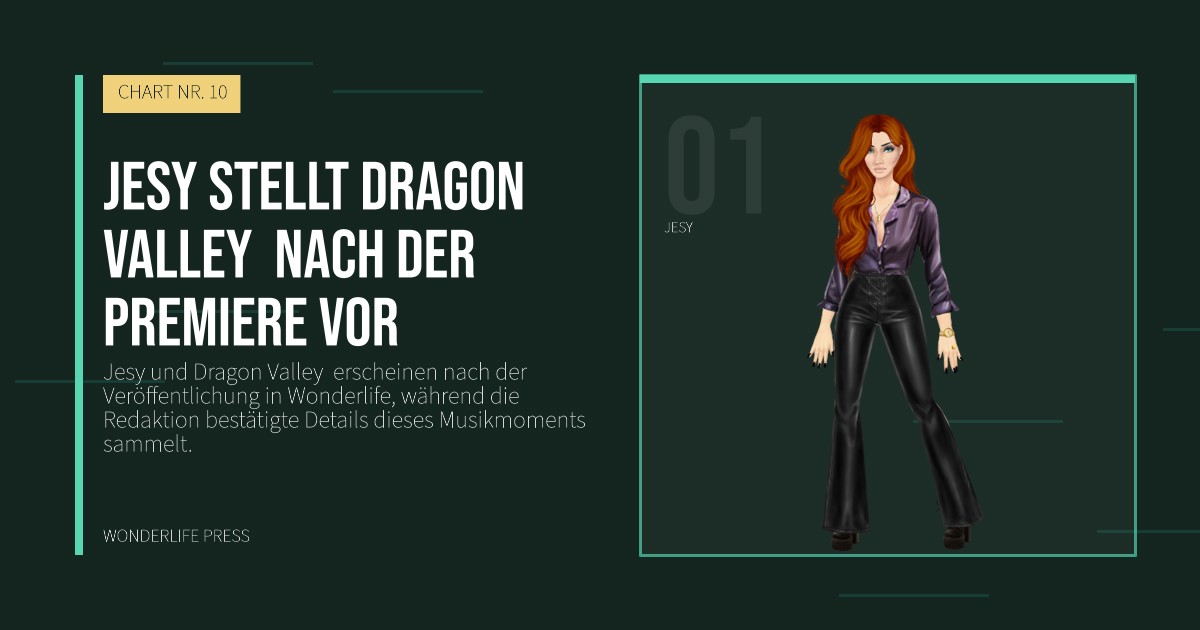 Wonderlife Press: Jesy stellt Dragon Valley  nach der Premiere vor. Künstlerporträt. CHART NR. 10.