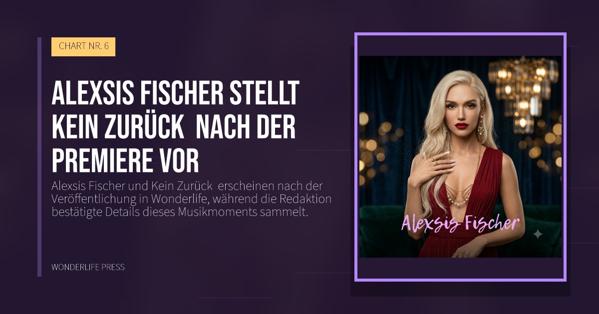 Wonderlife Press: Alexsis Fischer stellt Kein Zurück nach der Premiere vor. Veröffentlichungscover. CHART NR. 6.