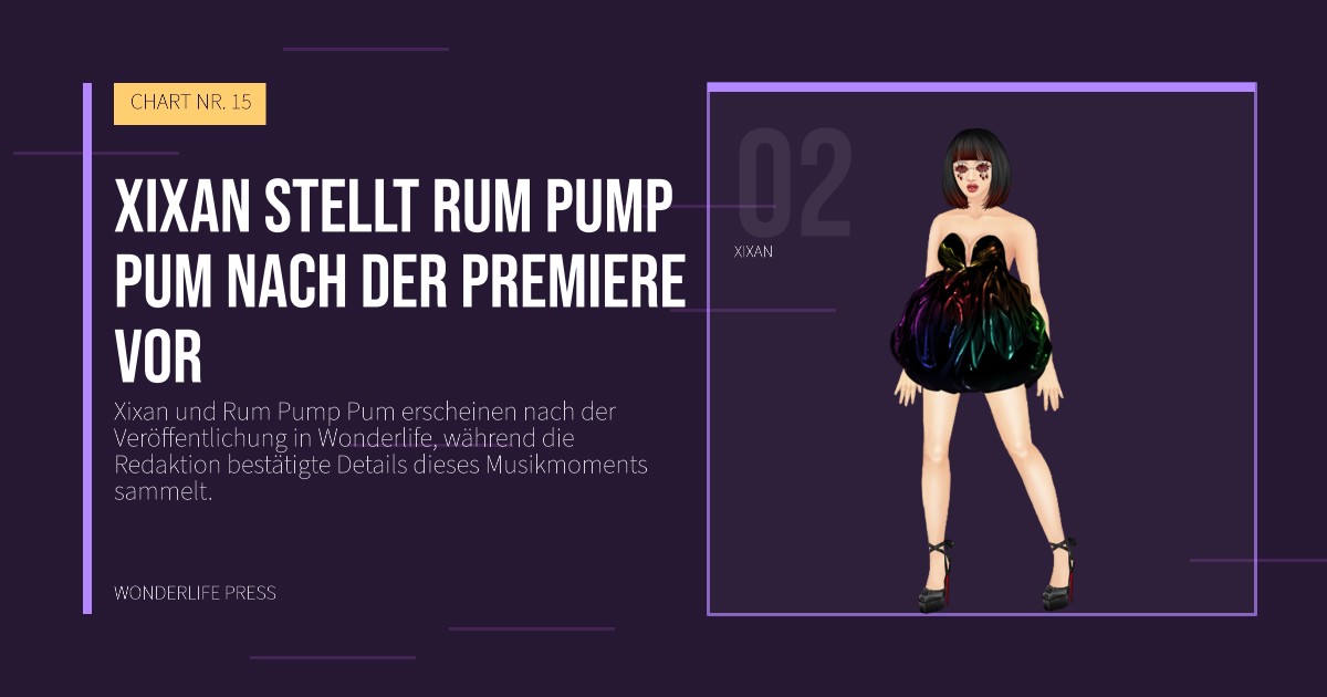 Wonderlife Press: Xixan stellt Rum Pump Pum nach der Premiere vor. Künstlerporträt. CHART NR. 15.