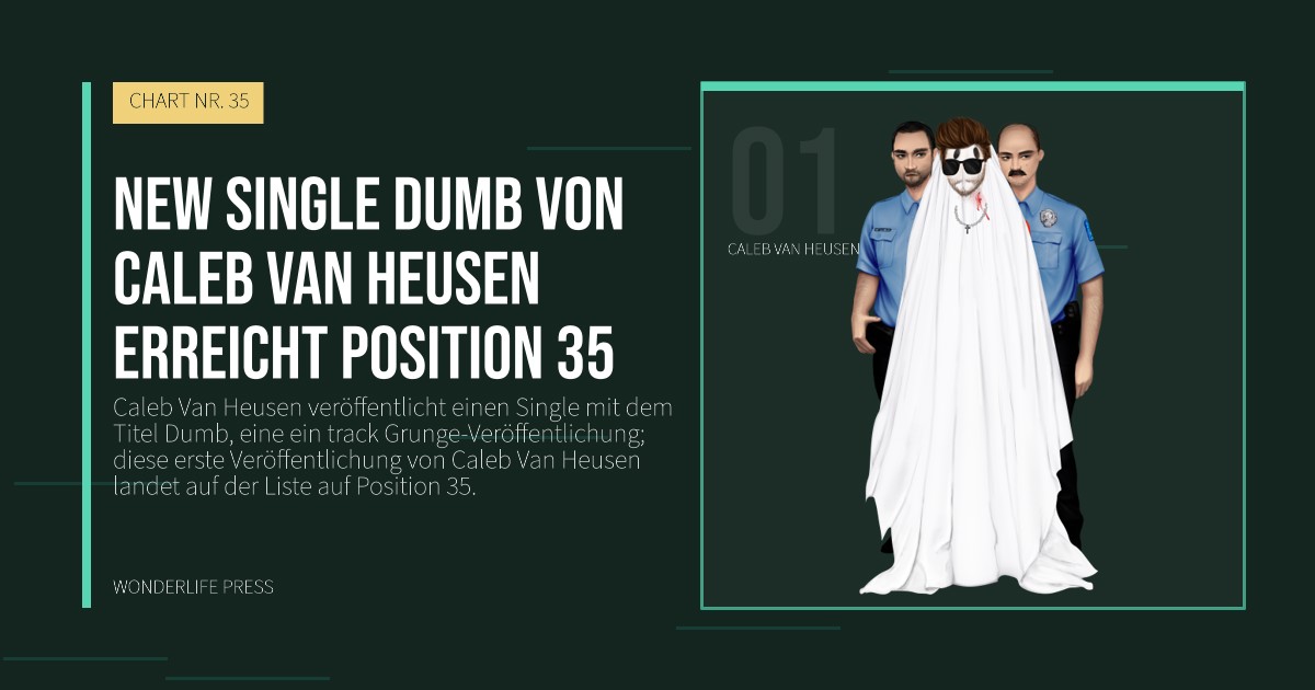 Wonderlife Press: New single Dumb von Caleb Van Heusen erreicht position 35. Künstlerporträt. CHART NR. 35.