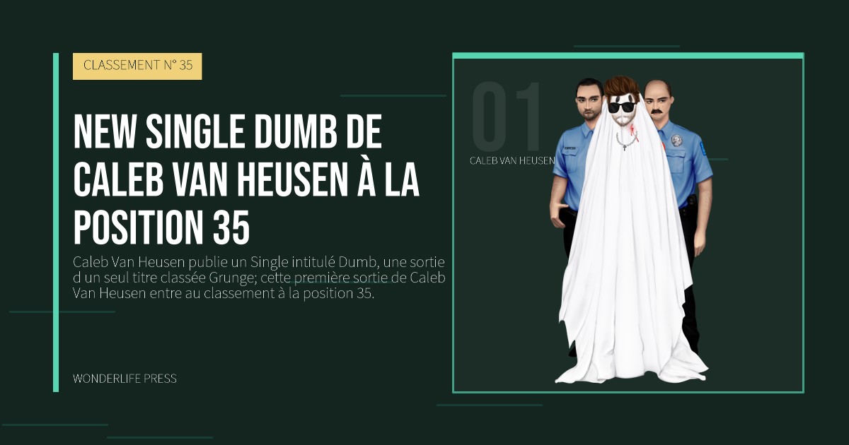 Wonderlife Press: New single Dumb de Caleb Van Heusen à la position 35. portrait des artistes. CLASSEMENT N° 35.