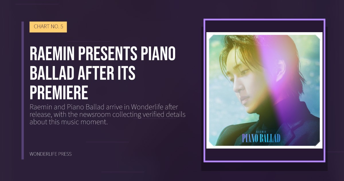 Wonderlife Press: Raemin presents Piano Ballad after its premiere. release artwork. CHART NO. 5.