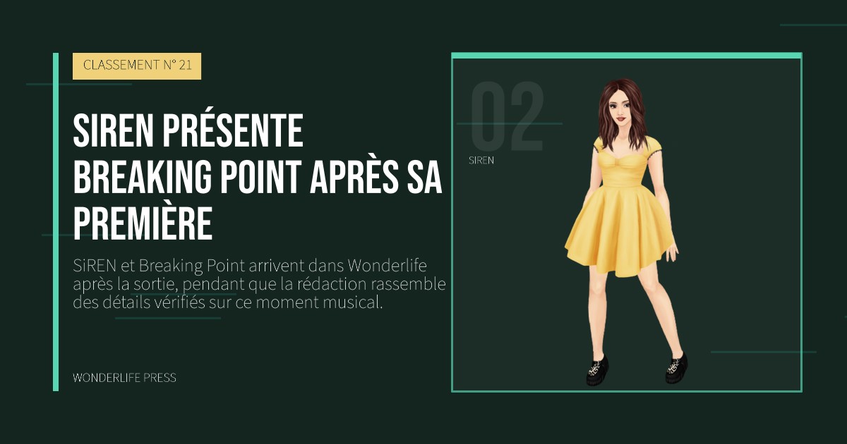 Wonderlife Press: SiREN présente Breaking Point après sa première. portrait des artistes. CLASSEMENT N° 21.