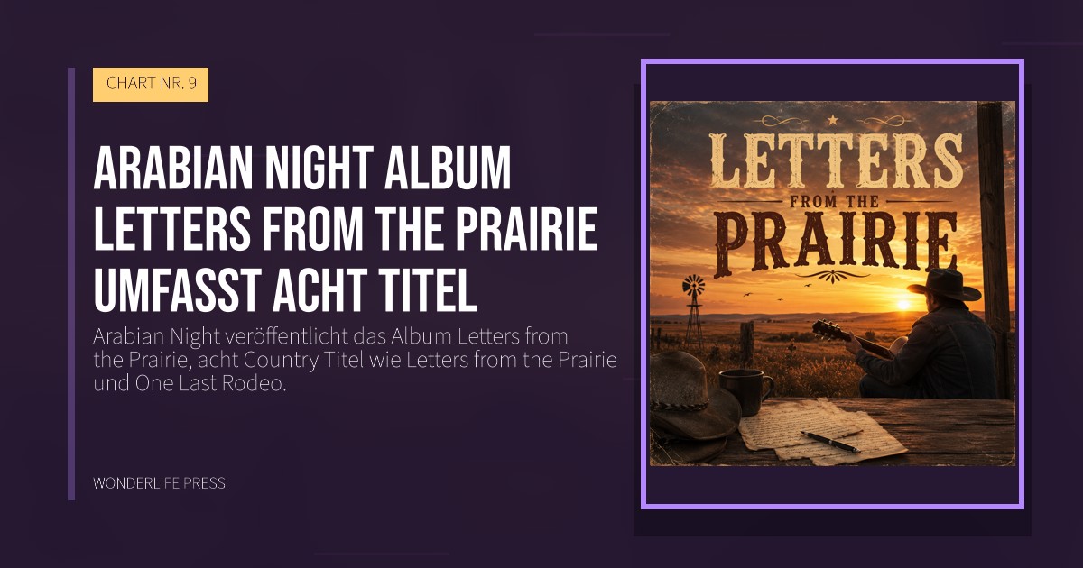 Wonderlife Press: Arabian Night Album Letters from the Prairie umfasst acht Titel. Veröffentlichungscover. CHART NR. 9.