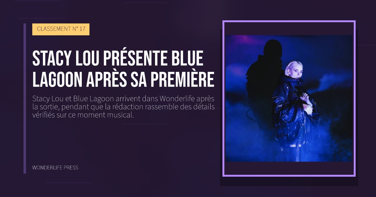 Wonderlife Press: Stacy Lou présente Blue Lagoon après sa première. pochette de la sortie. CLASSEMENT N° 17.