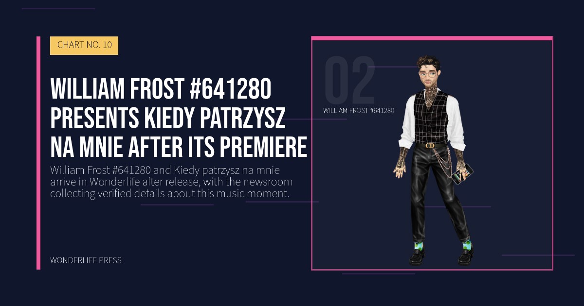Wonderlife Press: William Frost #641280 presents Kiedy patrzysz na mnie after its premiere. artist portrait. CHART NO. 10.
