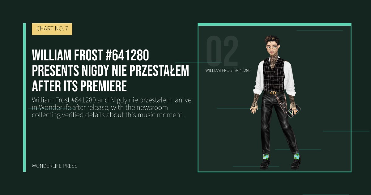 Wonderlife Press: William Frost #641280 presents Nigdy nie przestałem  after its premiere. artist portrait. CHART NO. 7.