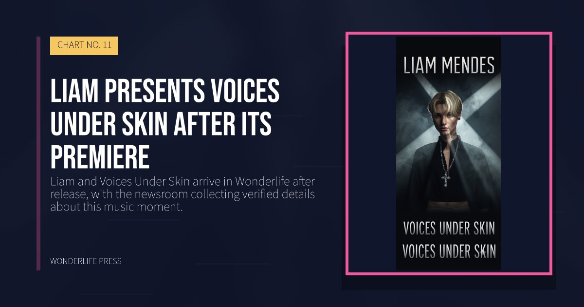 Wonderlife Press: Liam presents Voices Under Skin after its premiere. release artwork. CHART NO. 11.