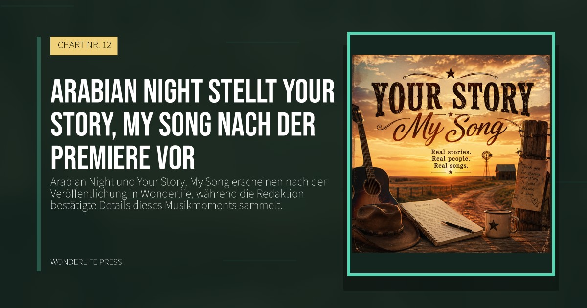 Wonderlife Press: Arabian Night stellt Your Story, My Song nach der Premiere vor. Veröffentlichungscover. CHART NR. 12.