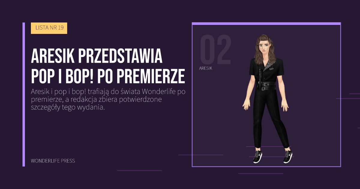 Wonderlife Press: Aresik przedstawia pop i bop! po premierze. portret artystów. LISTA NR 19.