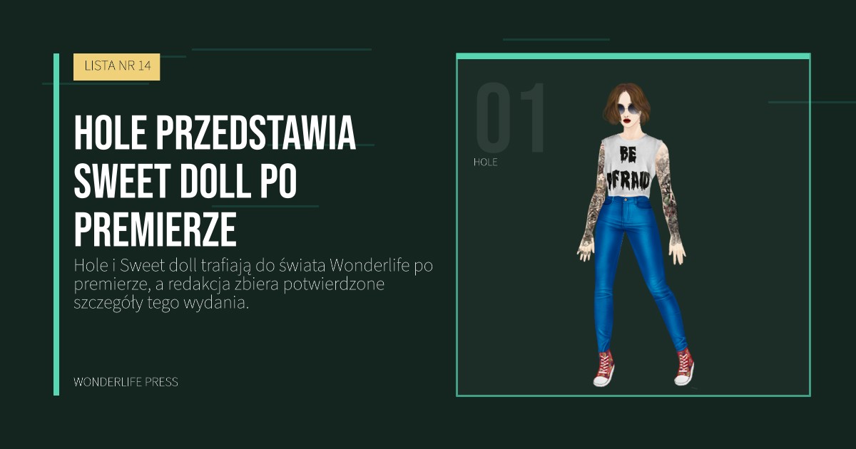 Wonderlife Press: Hole przedstawia Sweet doll po premierze. portret artystów. LISTA NR 14.