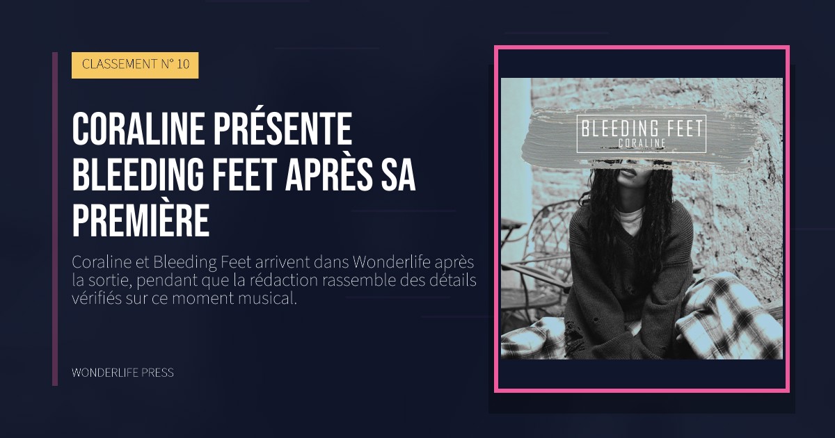 Wonderlife Press: Coraline présente Bleeding Feet après sa première. pochette de la sortie. CLASSEMENT N° 10.