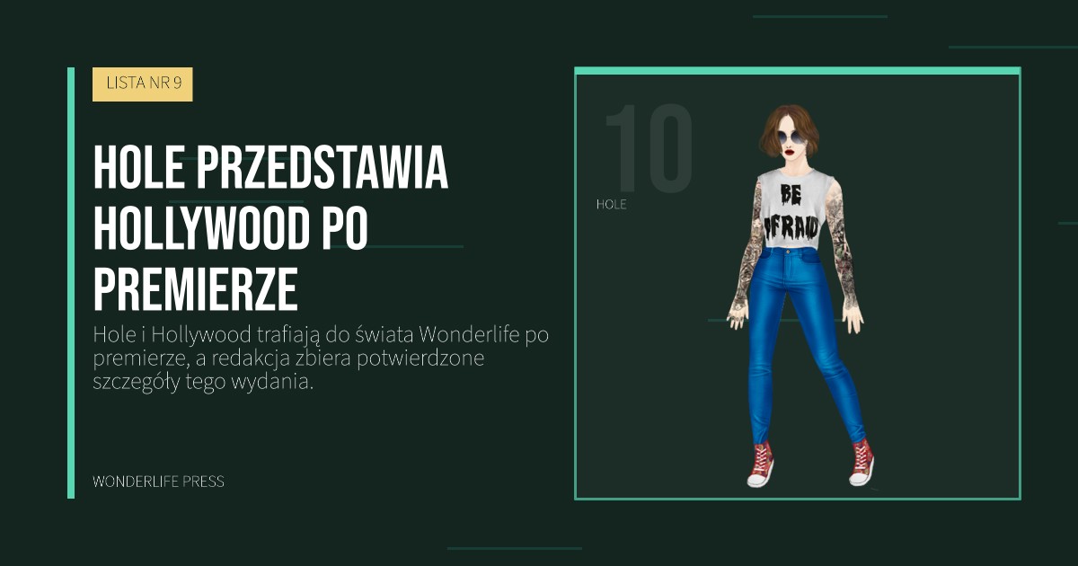 Wonderlife Press: Hole przedstawia Hollywood po premierze. portret artystów. LISTA NR 9.