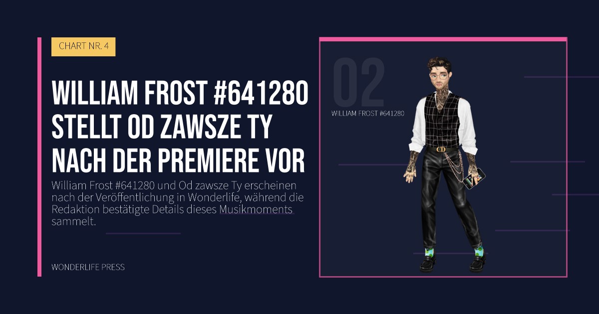 Wonderlife Press: William Frost #641280 stellt Od zawsze Ty nach der Premiere vor. Künstlerporträt. CHART NR. 4.