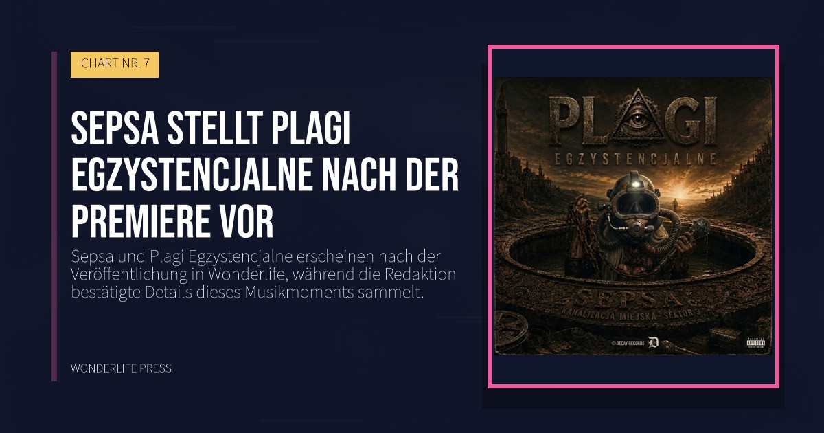 Wonderlife Press: Sepsa stellt Plagi Egzystencjalne nach der Premiere vor. Veröffentlichungscover. CHART NR. 7.