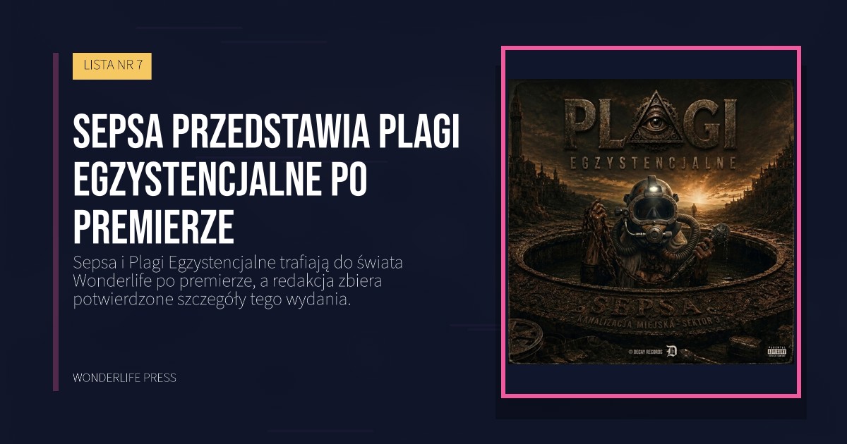 Wonderlife Press: Sepsa przedstawia Plagi Egzystencjalne po premierze. okładka wydawnictwa. LISTA NR 7.