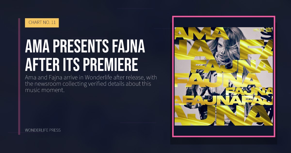 Wonderlife Press: Ama presents Fajna after its premiere. release artwork. CHART NO. 11.