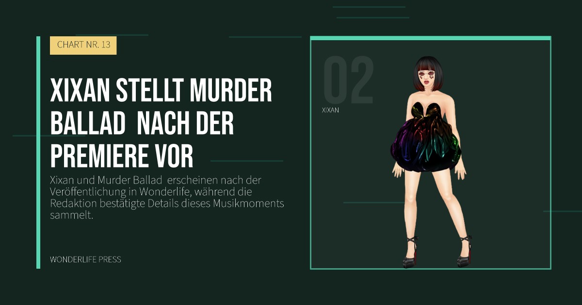 Wonderlife Press: Xixan stellt Murder Ballad  nach der Premiere vor. Künstlerporträt. CHART NR. 13.
