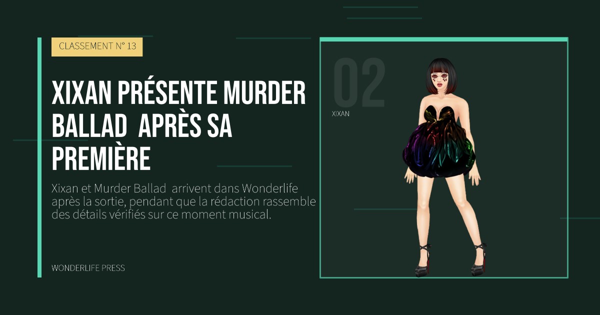 Wonderlife Press: Xixan présente Murder Ballad  après sa première. portrait des artistes. CLASSEMENT N° 13.